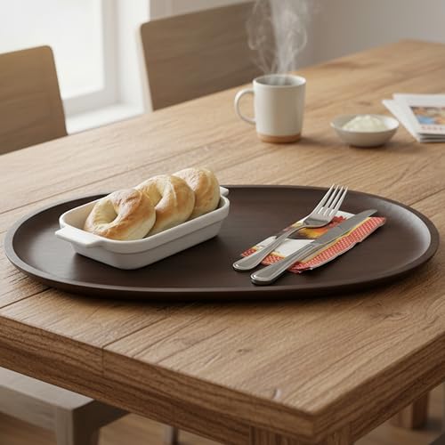 Woodard & Charles Walnut Stain Wood Extra Large Oval Tray