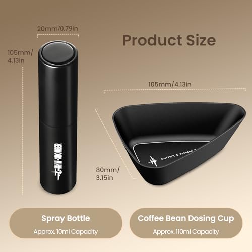Coffee Bean Dosing Cup and RDT Spray Bottle Set (2 Count)