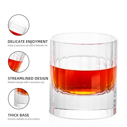 Crystal Whiskey Glasses Set of 2 Hand Blown Old Fashioned Glasses (2 Count)
