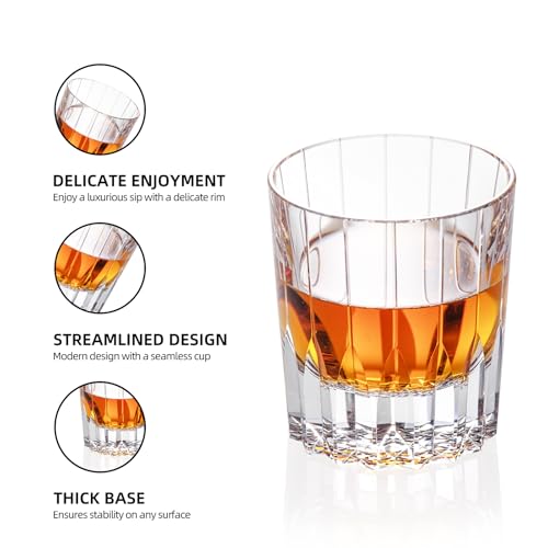 Crystal Whiskey Glasses Set of 2 Handcrafted Old Fashioned Glasses (2 Count)