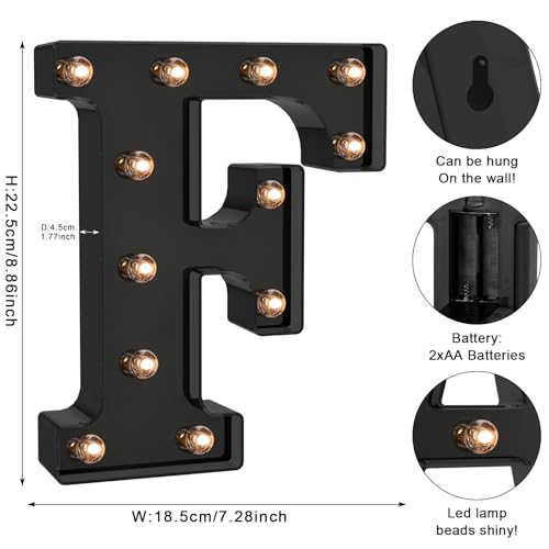 Black LED Letter Lights for Room Decor
