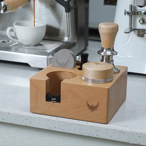 58mm Espresso Tamping Station Compact Portafilter Stand and Coffee Accessories Organizer for Espresso Machines with Tamper Holder
