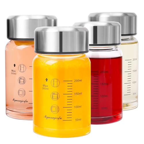 Glass Juice Bottles 4 Pack 10 oz (4 Count)