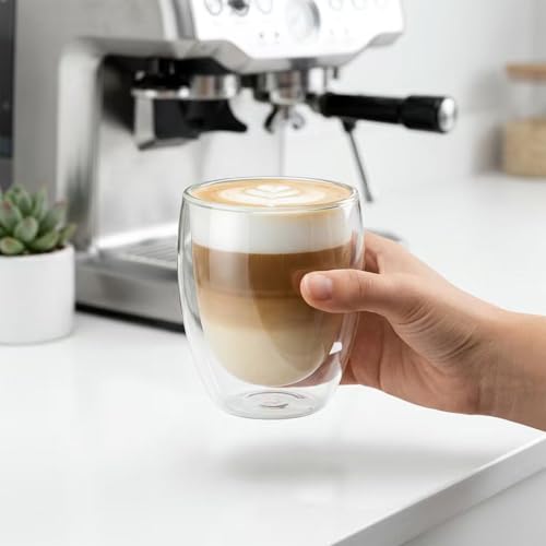 Glass Coffee Mugs Set of 2
