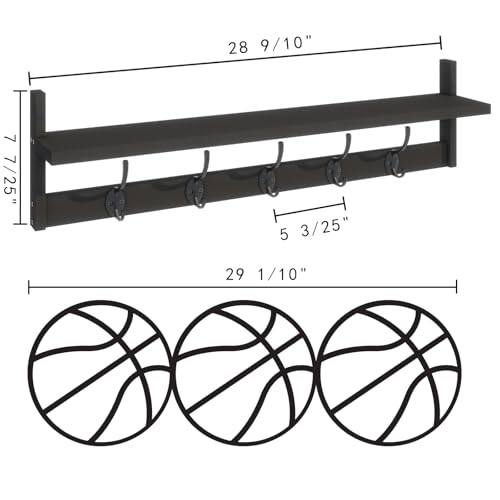 Wall Mounted Shelf with Hooks