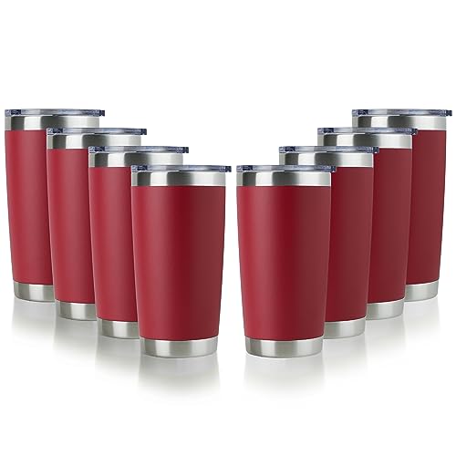 20oz Stainless Steel Tumbler Bulk with Lid (8 Count)
