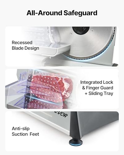 Meat Slicer 7.5 inch 200W Electric Deli Slicer Machine with SUS420 Blade