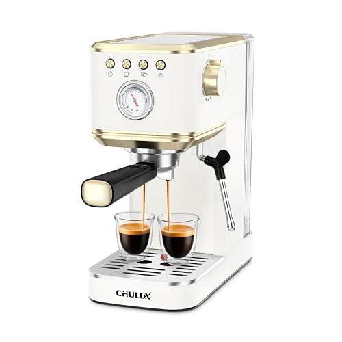 Slim Espresso Machine with Milk Frother for Home Latte