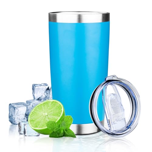 20oz Tumbler with Lid Double Wall Vacuum Insulated Travel Coffee Mug Stainless Steel Thermal Cup Powder Coated Sturdy Coffee Tumbler for Hot and Cold Beverage