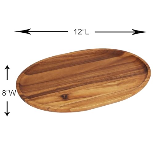 Woodard & Charles Acacia Wood Medium Oval Serving Tray (12 Count)
