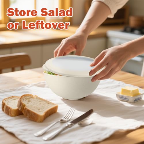 Wheat Straw Bowls with Lids Set of 4