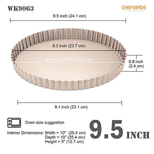 9.5 Inch Round Tart Pan with Removable Loose Bottom