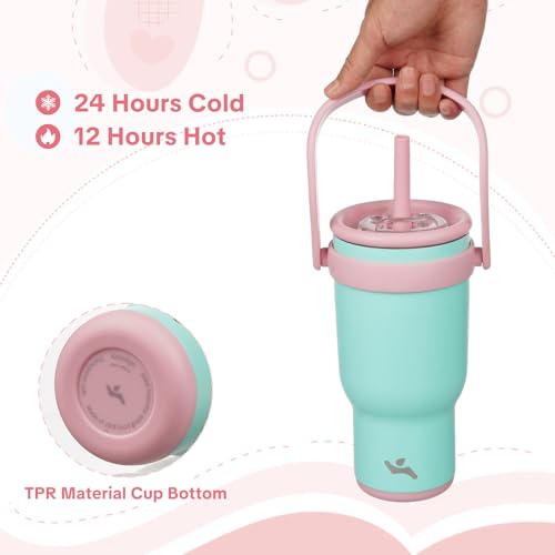 30 oz Tumbler with Handle and Straw