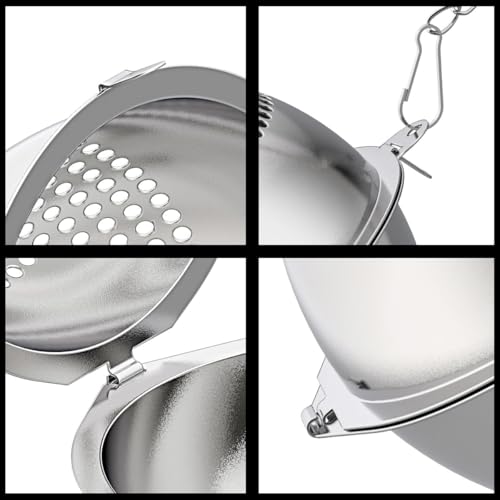 Food Grade 304 Stainless Steel Mesh Tea Ball 2.1 Inch Tea Infuser Strainer Filter Diffuser for Loose Tea (4.59 Count)
