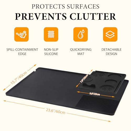 Coffee Mat Coffee Maker Mat for Kitchen Counter with Tamping Mat
