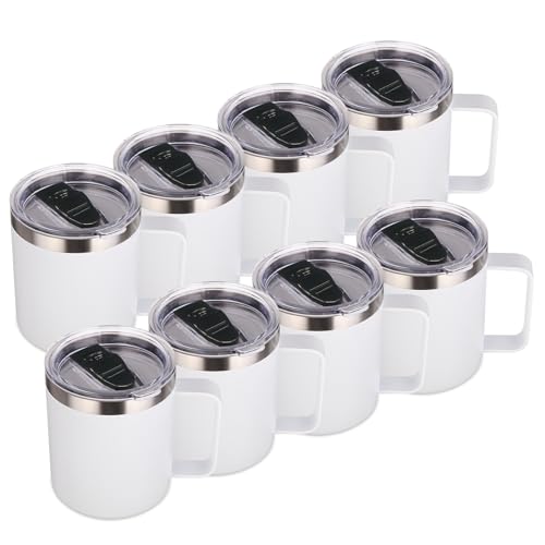 14oz Insulated Stainless Steel Coffee Mug with Lid Bulk 8 Pack (8 Count)