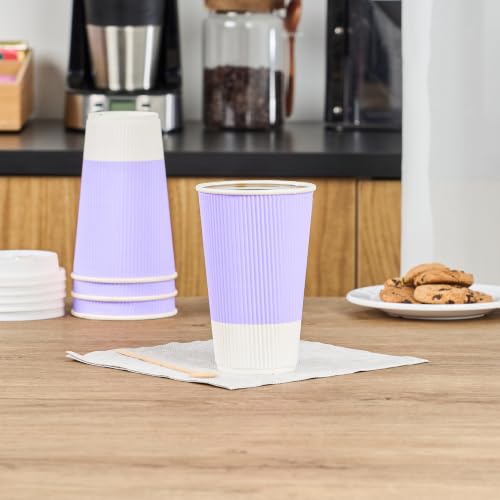 16 oz Purple Paper Light Coffee Cup (25 Count)