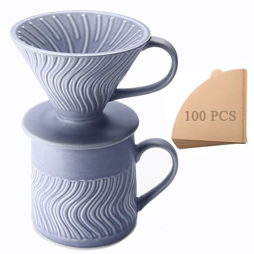 Pour Over Coffee Maker with 100 Sheets of Paper Filter