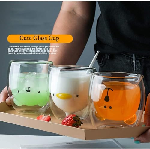 Duck Mug Cute Mugs Glass Double Wall Insulated Glass Espresso Cup