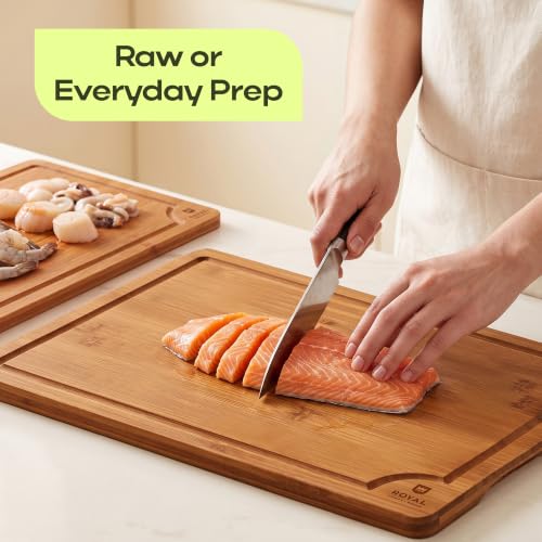 Wooden Cutting Boards for Kitchen Meal Prep & Serving (2 Count)
