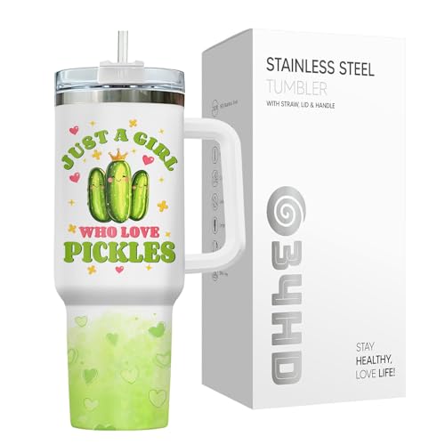 Funny Pickle Just Girl Who Loves 40 oz Tumbler with Handle