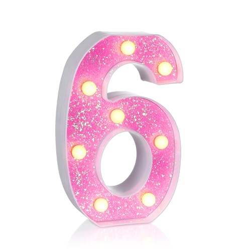 Pink Light up Letters (6 Count)