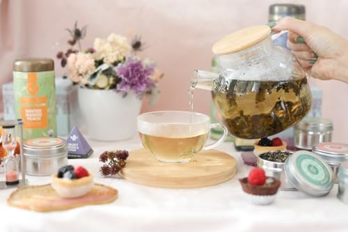 Stovetop Safe Glass Teapot with Bamboo Lid
