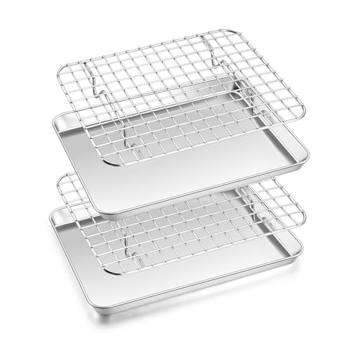 Toaster Oven Pan with Rack Set (4 Count)