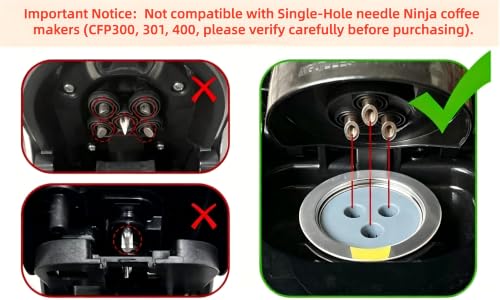Stainless Steel Reusable K Cups Compatible with Ninja Coffee Upgrade2 Pack K Cups Reusable Coffee Pods Fit Ninja CFP201 CFP305 CFP307 CFP400 Not Fit 1 Hole and 5Hole (2 Count)