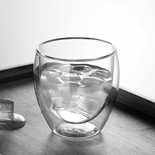 5.5oz Glass Coffee Mugs Set of 4 (4 Count)