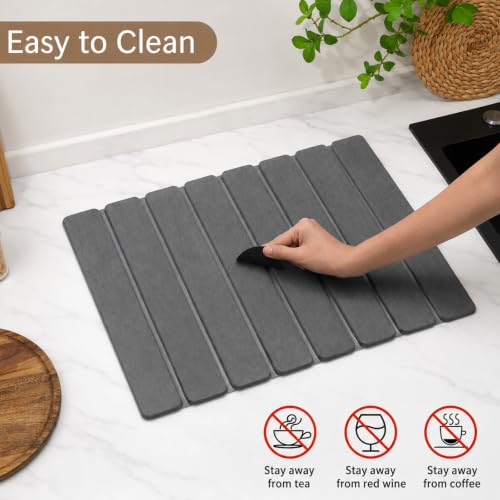 Stone Dish Drying Mat for Kitchen Counter (2 Count)