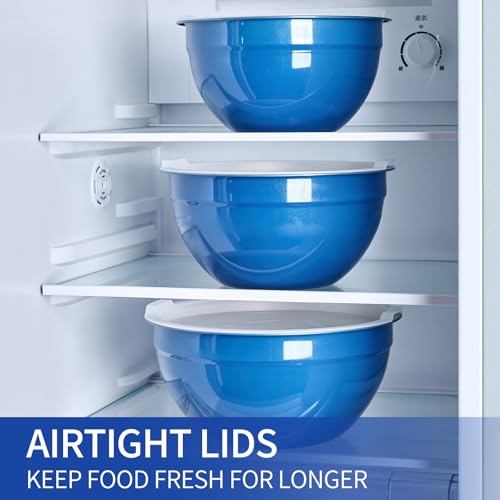 Blue Mixing Bowls With Airtight Lids