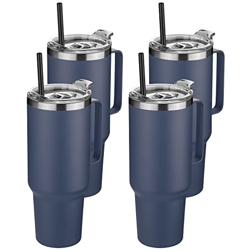 40 oz Stainless Steel Tumbler with Handle (4 Count)
