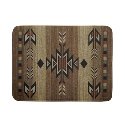 18"x24" Southwestern Dish Drying Mat Rustic Brown Tribal Ethnic Large Dish Drainer Mats Antique Native American Absorbent Microfiber Dish Drying Pad for Kitchen Countertop Decor