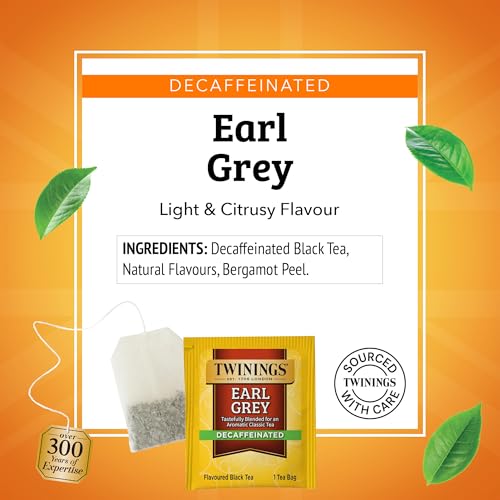 Decaffeinated Earl Grey Black Bergamot Tea Bags 100CT Box (100 Count)