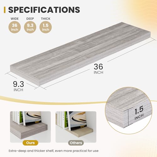 36 Inch Floating Shelves (2 Count)