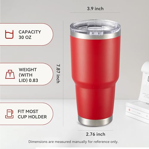 30 oz Tumbler with Lid Stainless Steel Tumblers Bulk (4 Count)