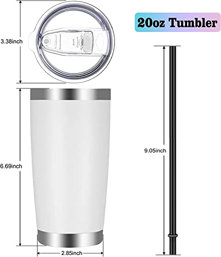 20oz Tumbler with Lid and Straw Stainless Steel Tumbler Cup Bulk Vacuum Insulated Double Wall Travel Coffee Mug Powder Coated Coffee Cup (12 Count)