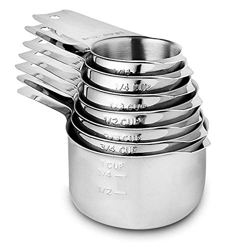 Measuring Cups Stainless Steel 7 Piece Stackable Set for Dry or Liquid Ingredients Measurement