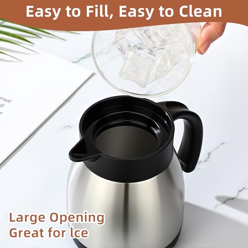 2 Pcs Thermal Coffee Carafe Insulated Stainless Steel Coffee Carafe for Hot Liquid Vacuum Thermal Pot Creamer Pitcher Dispenser with Brushes Keeping Hot Water Milk (2 Count)