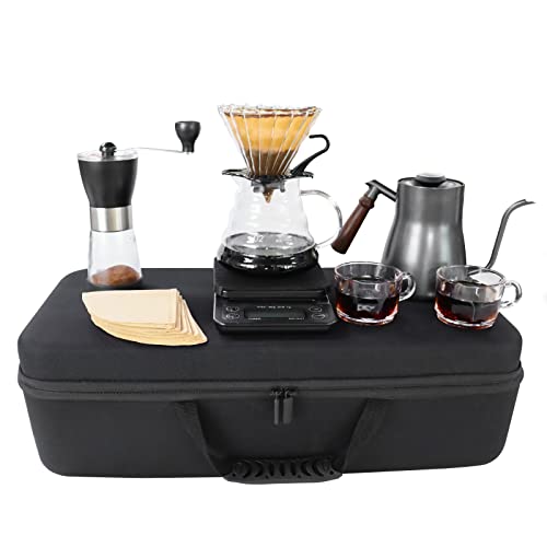 Pour Over Coffee Maker Set includes a manual grinder