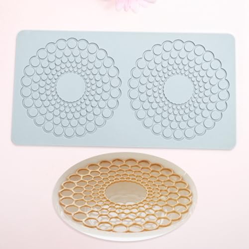 Hollow Round Circular Design Lace Mat Chocolate Fondant Mold DIY Sugar Craft Silicone Pad Cake Decorating Tools Kitchen Bakeware