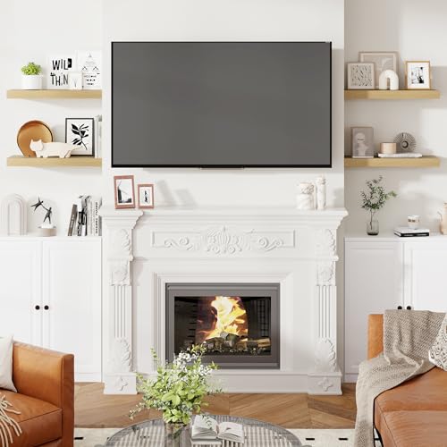 24 Inch Floating Shelves for Wall Oak Shelves Set of 2 (2 Count)