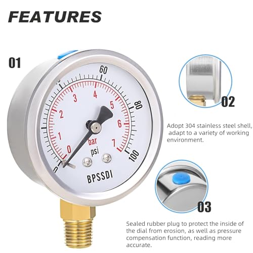 100 Psi Vacuum Pressure Gauge