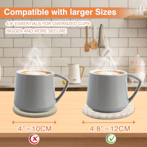 Large 4.8" Cotton Coasters for Drinks Set of 2 (2 Count)