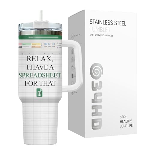 Spreadsheet Funny Office 40 oz Tumbler with Handle