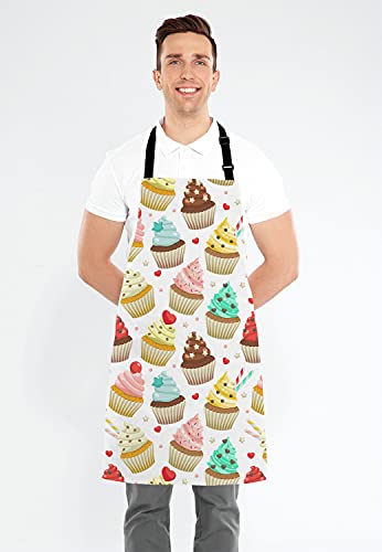 Yummy Colored Cupcakes Adjustable Bib Apron