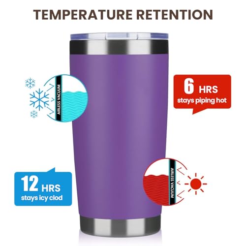 20oz Tumbler 4 Pack Double Wall Vacuum Insulated Travel Mug Bulk (4 Count)