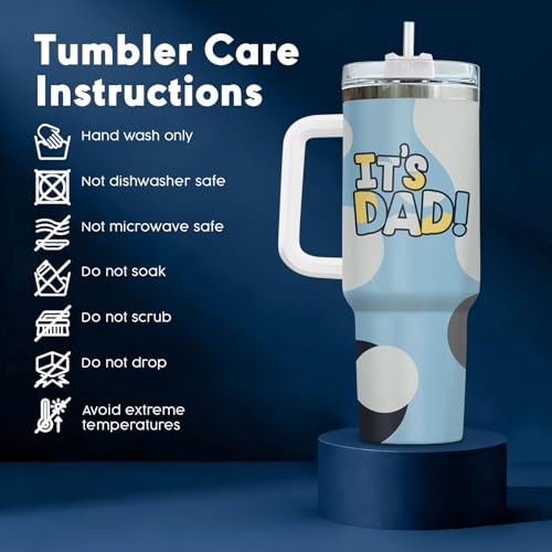 Dad Daddy Cartoon It's 40 oz Tumbler with Handle