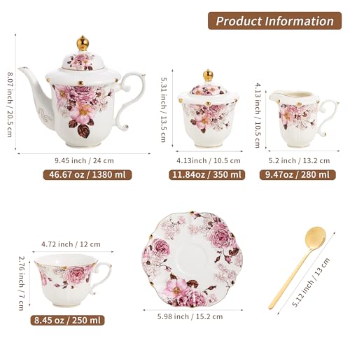 Country Roses Porcelain Tea Set